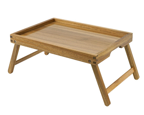 VaeFae Acacia Bed Tray with folding legs for stable breakfast in bed