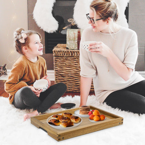 VaeFae Acacia Bed Tray versatile kitchen and hospital surface