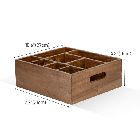 VaeFae Acacia Wood Caddy Paper Plates keeps plates within reach.