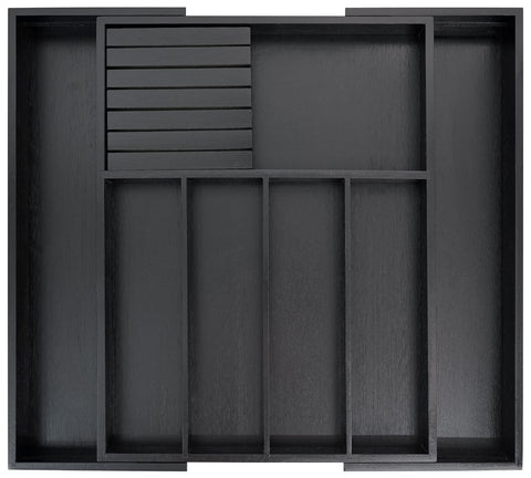 VaeFae bamboo silverware drawer organizer keeps utensils neat and accessible.