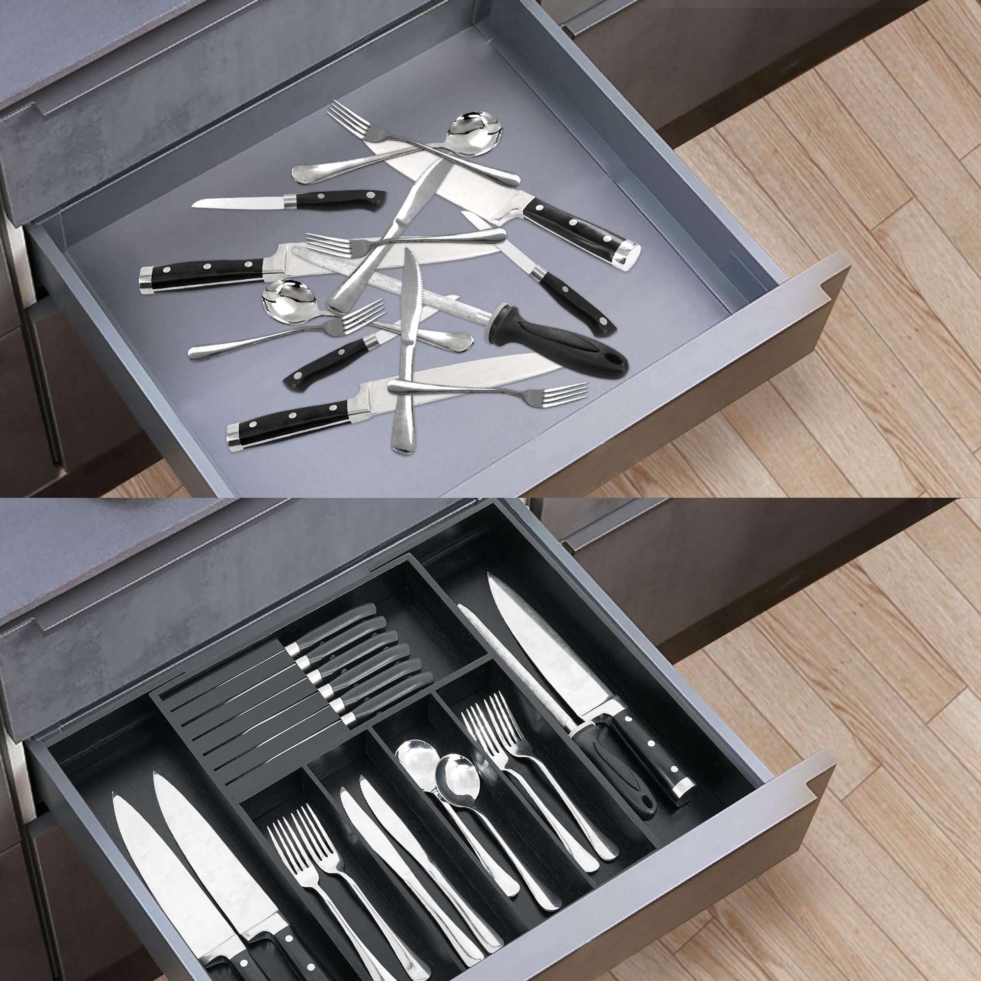 VaeFae matte black finish complements modern kitchen decor.