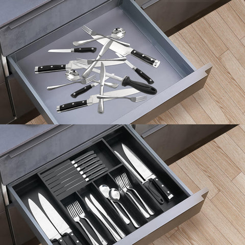 VaeFae matte black finish complements modern kitchen decor.