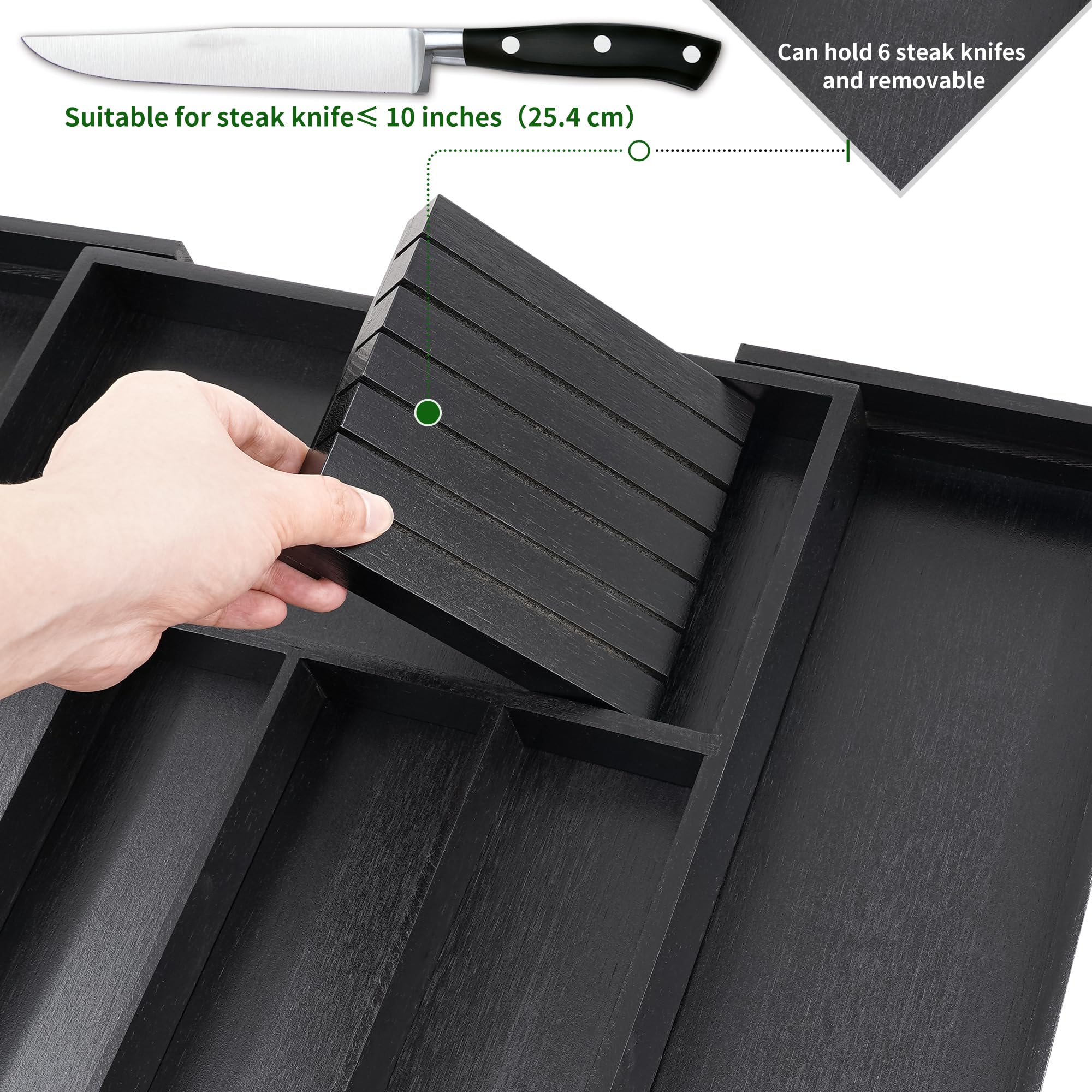 VaeFae expandable tray adapts to your drawer width for a custom fit.