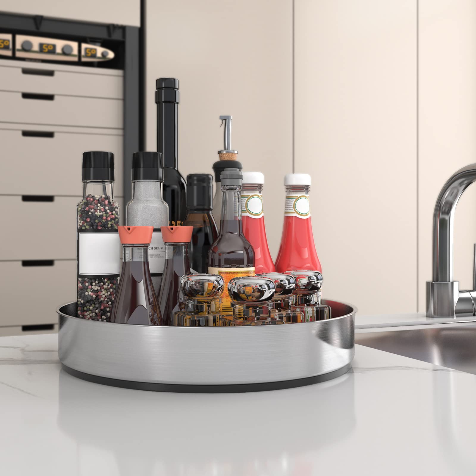 VAEHOLD bathroom turntable stores shampoo and shower gel neatly.
