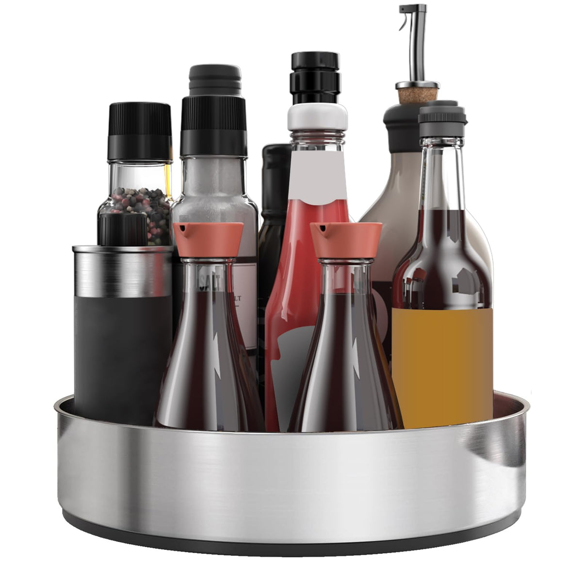 VAEHOLD Lazy Susan turntable kitchen organizer for easy spice access.