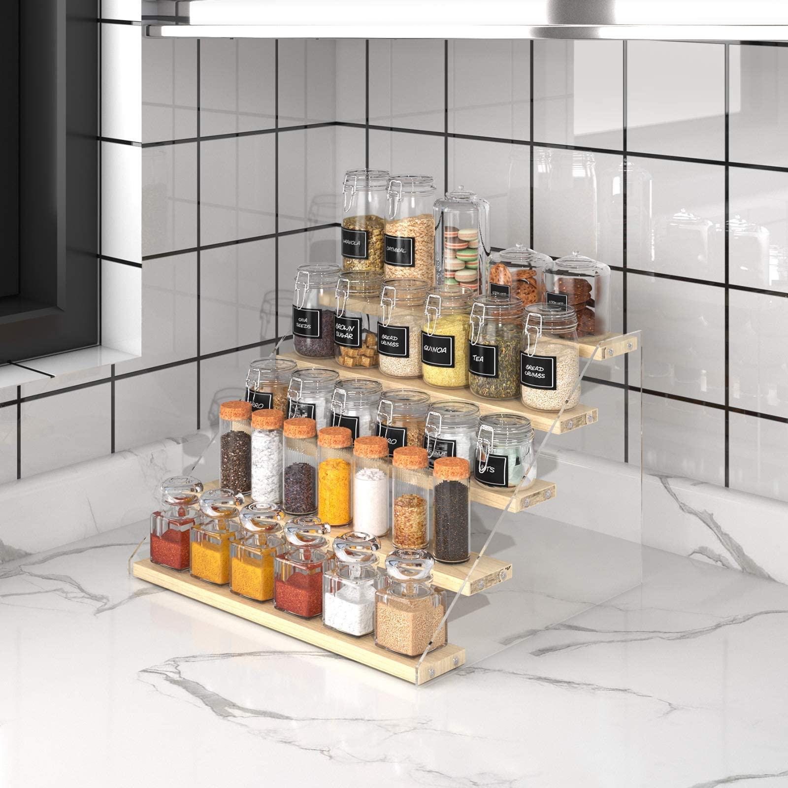 VAEHOLD countertop display showing versatile kitchen organization.