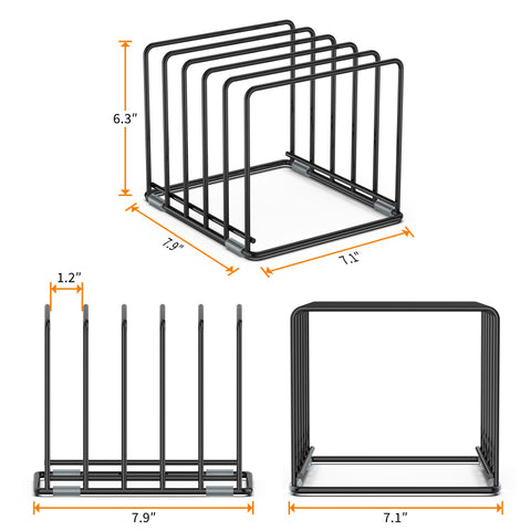 VAEKUCEAN baking tray rack vertical storage saves counter space and time.