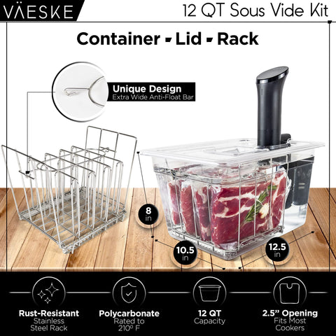 Väeske neoprene insulation sleeve on sous vide container protects countertops