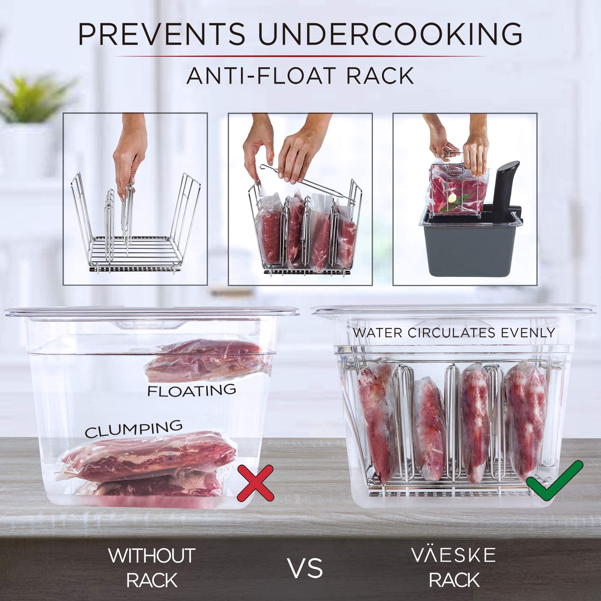 Vaeske precision-fit lid maintains water levels during long cooks.