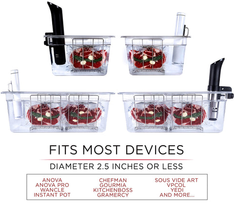 Vaeske stainless-steel rack assembly for 26 qt container ensures even cooking.