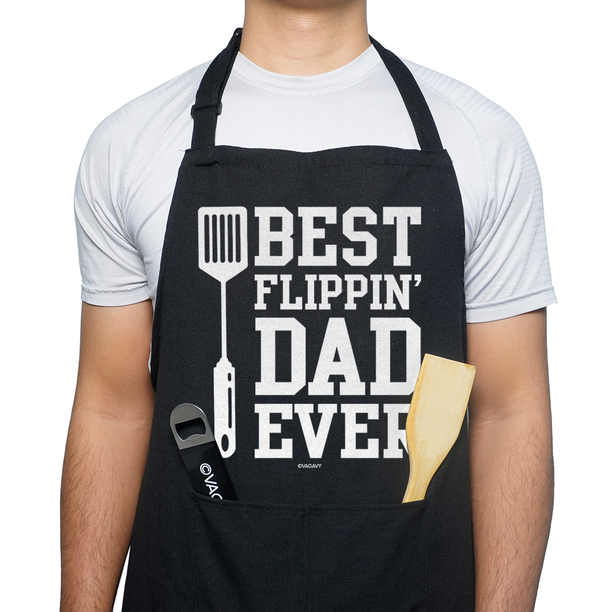 VAGAVY apron front view showing bold design and everyday grilling comfort