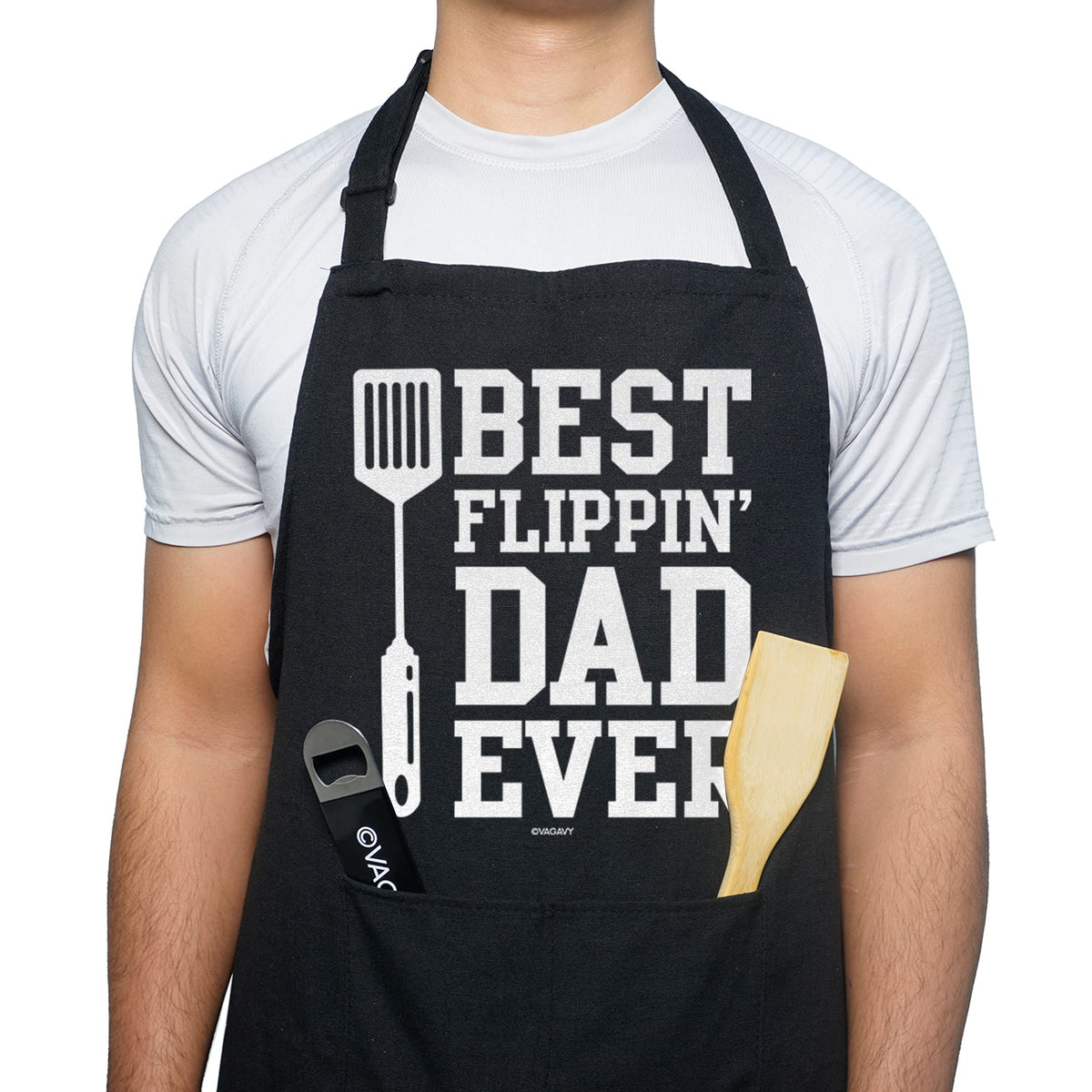 VAGAVY apron front view showing bold design and everyday grilling comfort