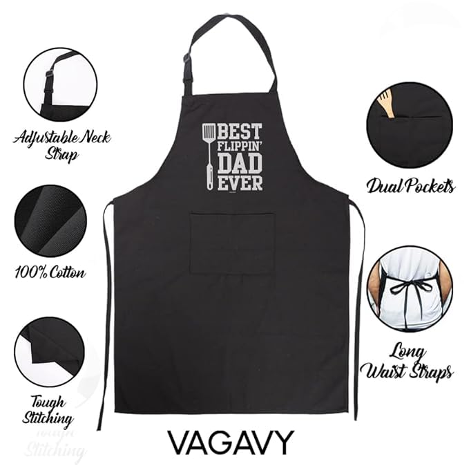 VAGAVY apron pockets detail highlighting convenient storage for tools while cooking