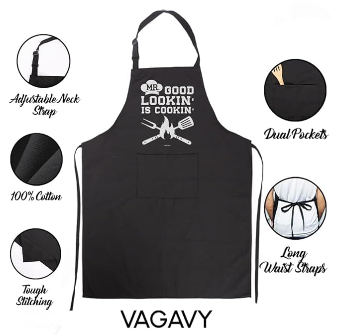 VAGAVY funny apron side straps adjustable, comfortable fit.