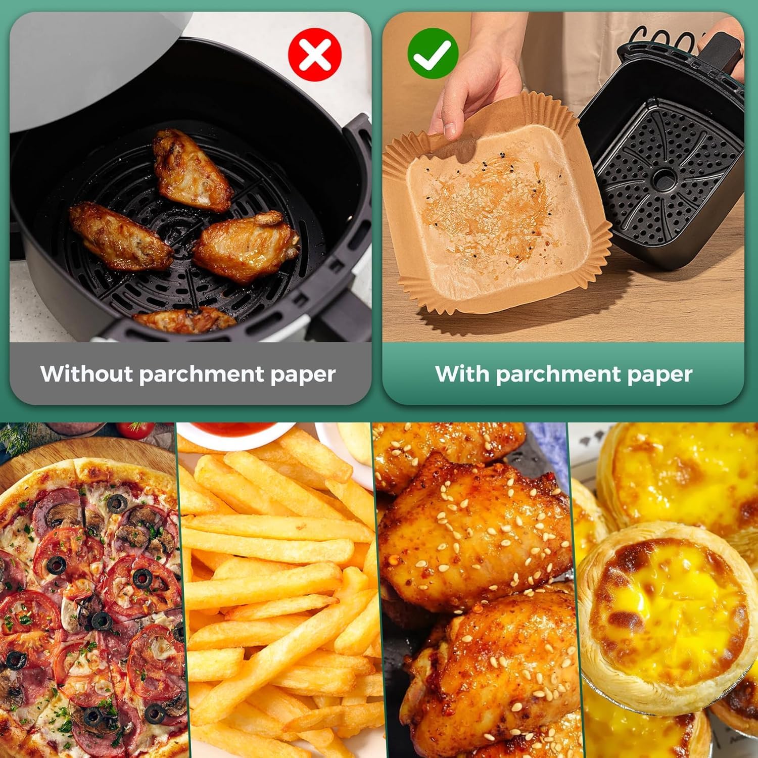 Stacked 8-inch square liners ready for use in any basket