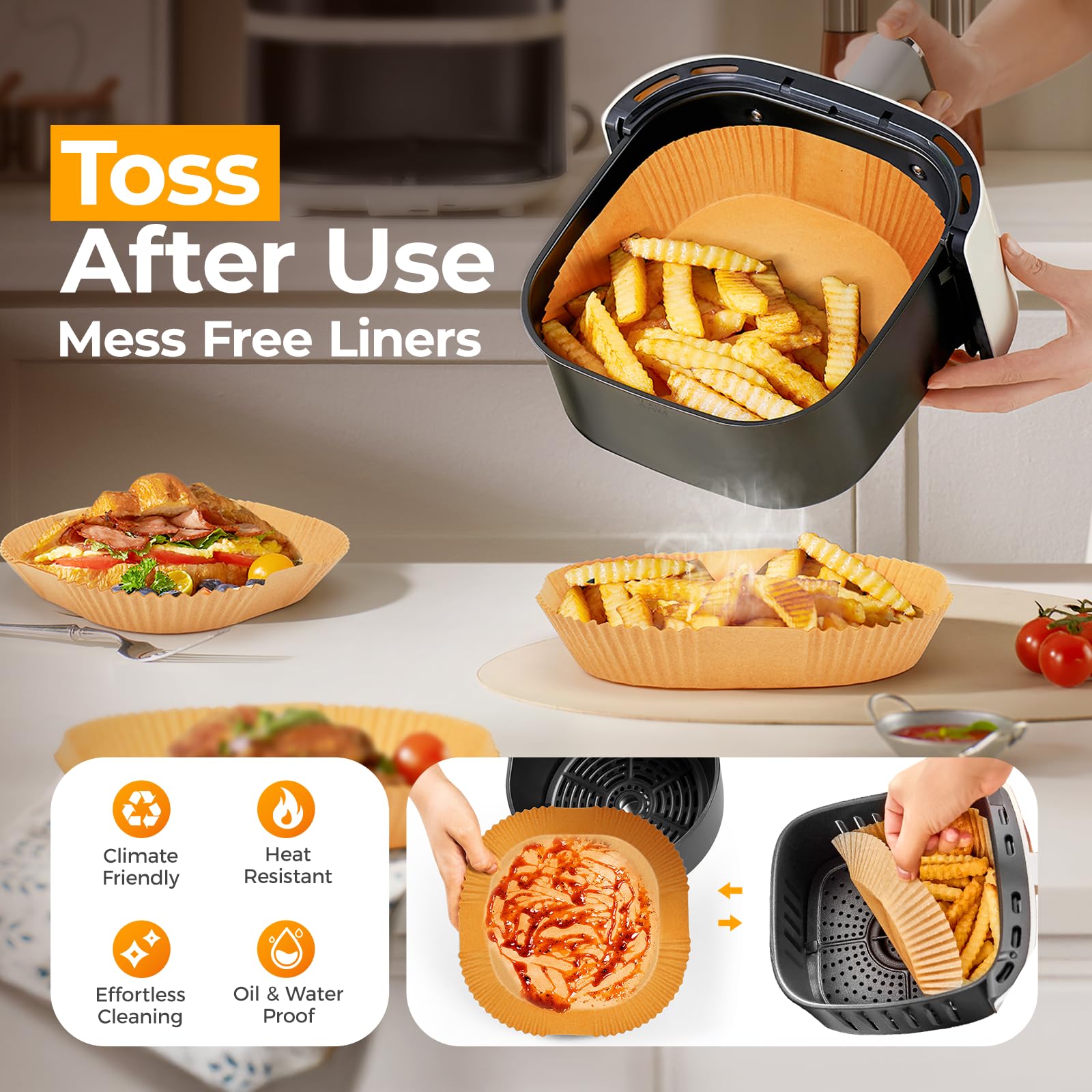 Vailnd liner highlights 1.8in height for spill-free baking.