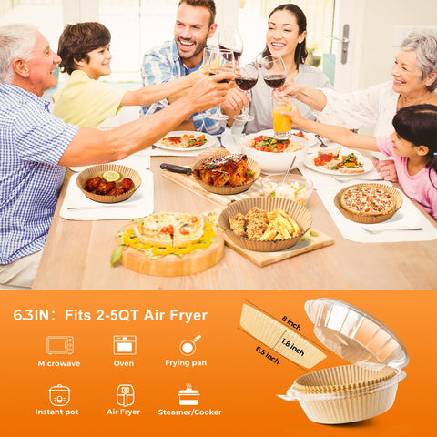 Vailnd liner, 1.8-inch height, fits 2-4 qt baskets for mess-free cooking
