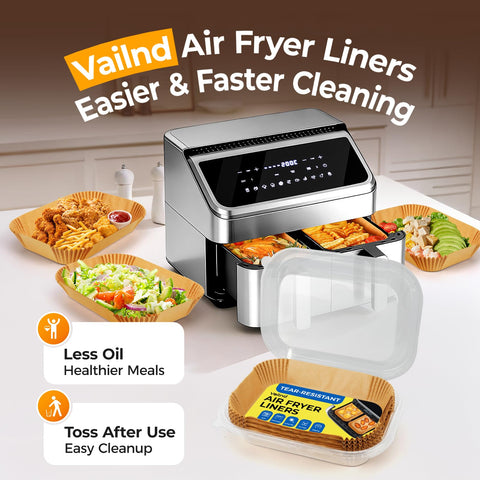 Vailnd disposable liners simplify cleanup after air frying.