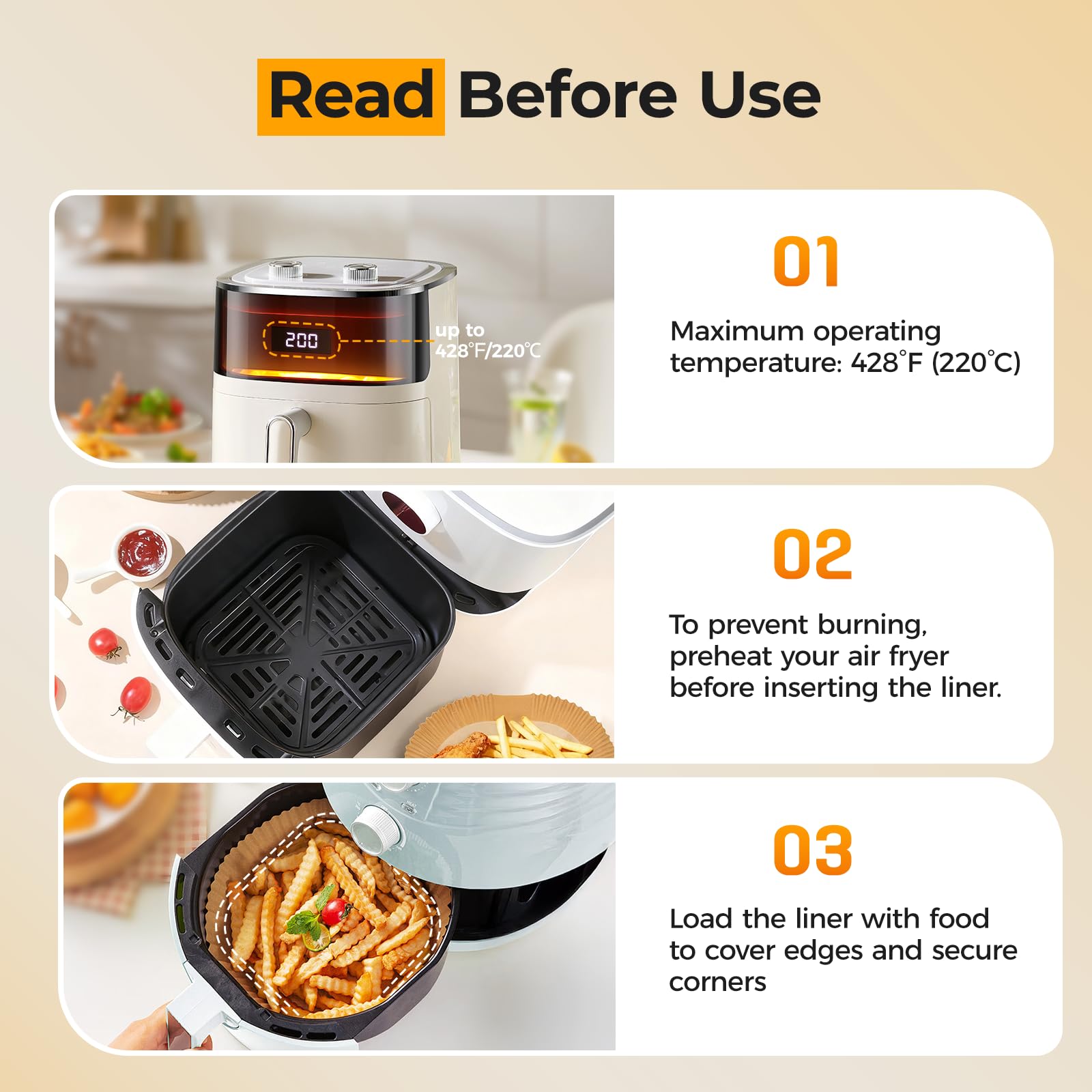 Vailnd grease-proof coating prevents oil from seeping during cooking.