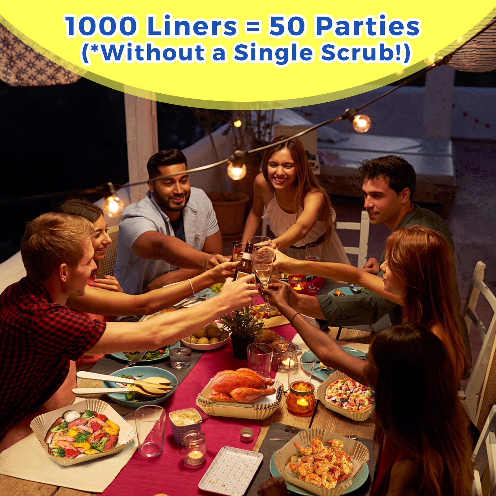 Liners heat resistant up to 428°F for versatile air frying