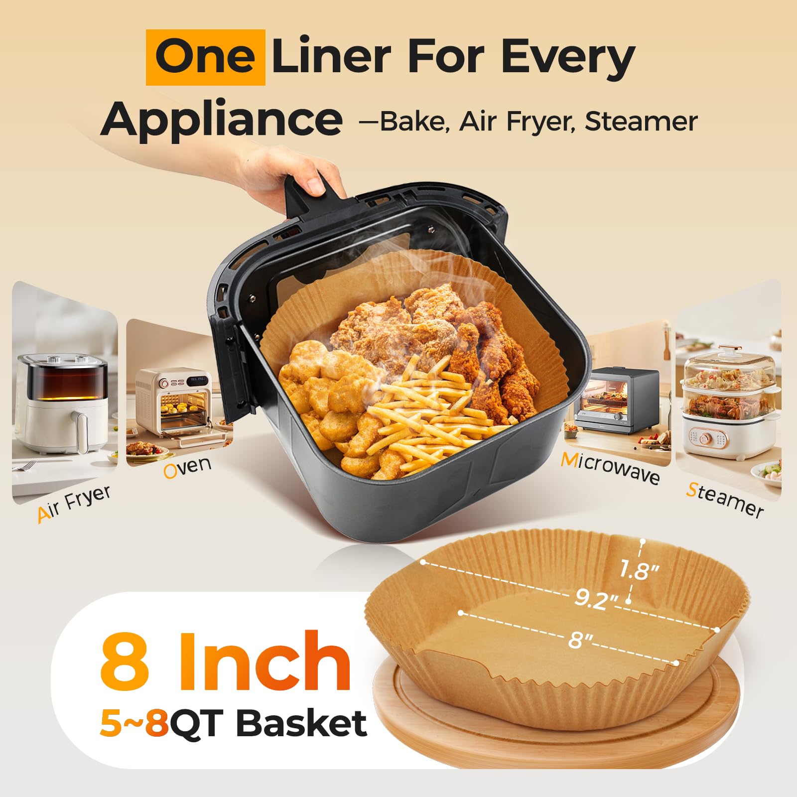 Vailnd liners withstand heat up to 428°F for safe baking.