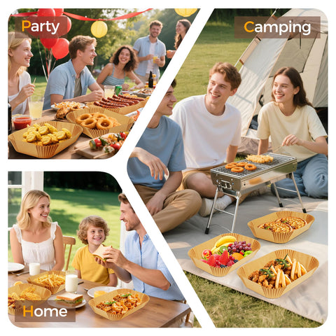 Vailnd oil-proof non-stick liners prevent spills and enable simple cleanup.