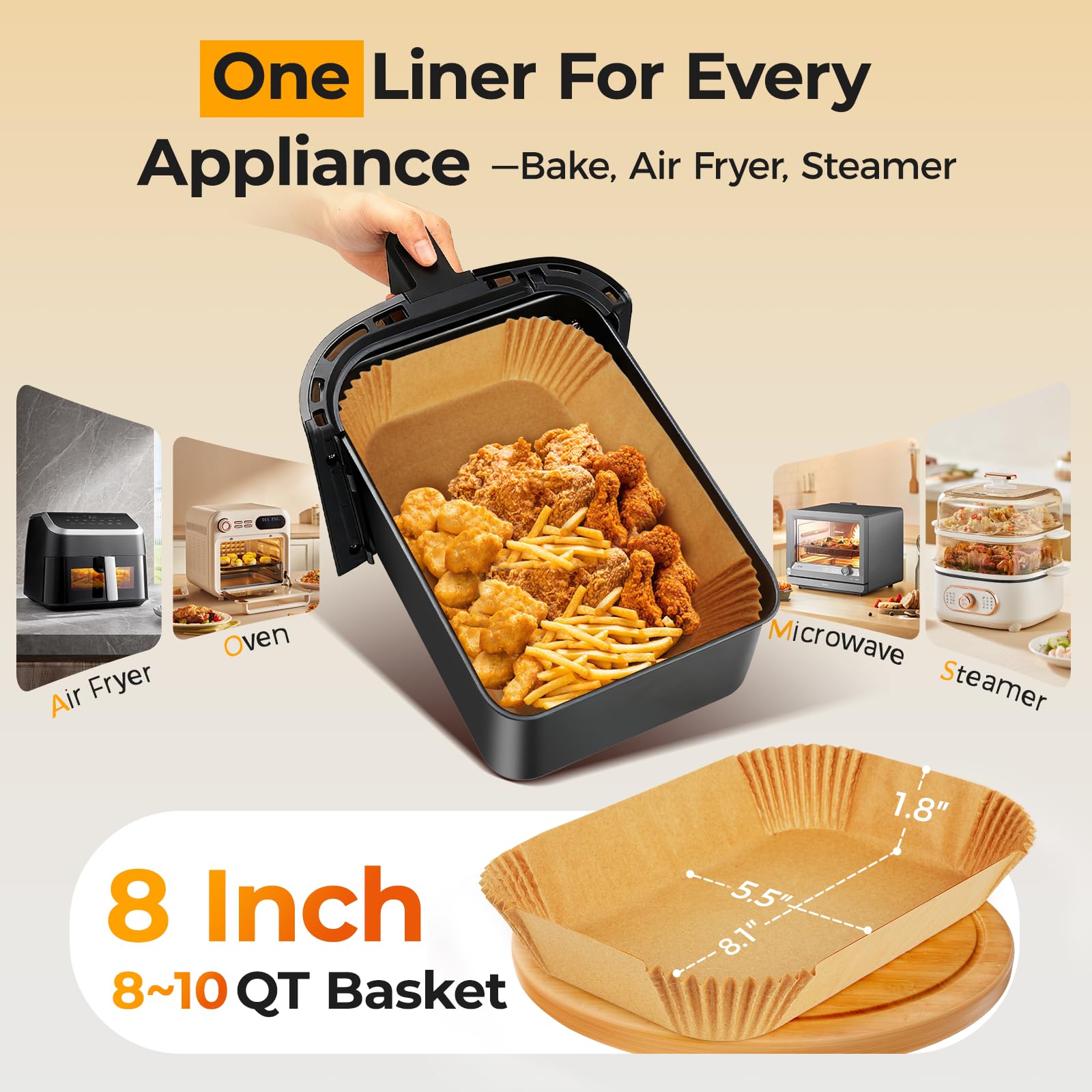 Vailnd rectangular parchment 8x5.5 inch provides oil-proof, non-stick performance for easy cleanups.
