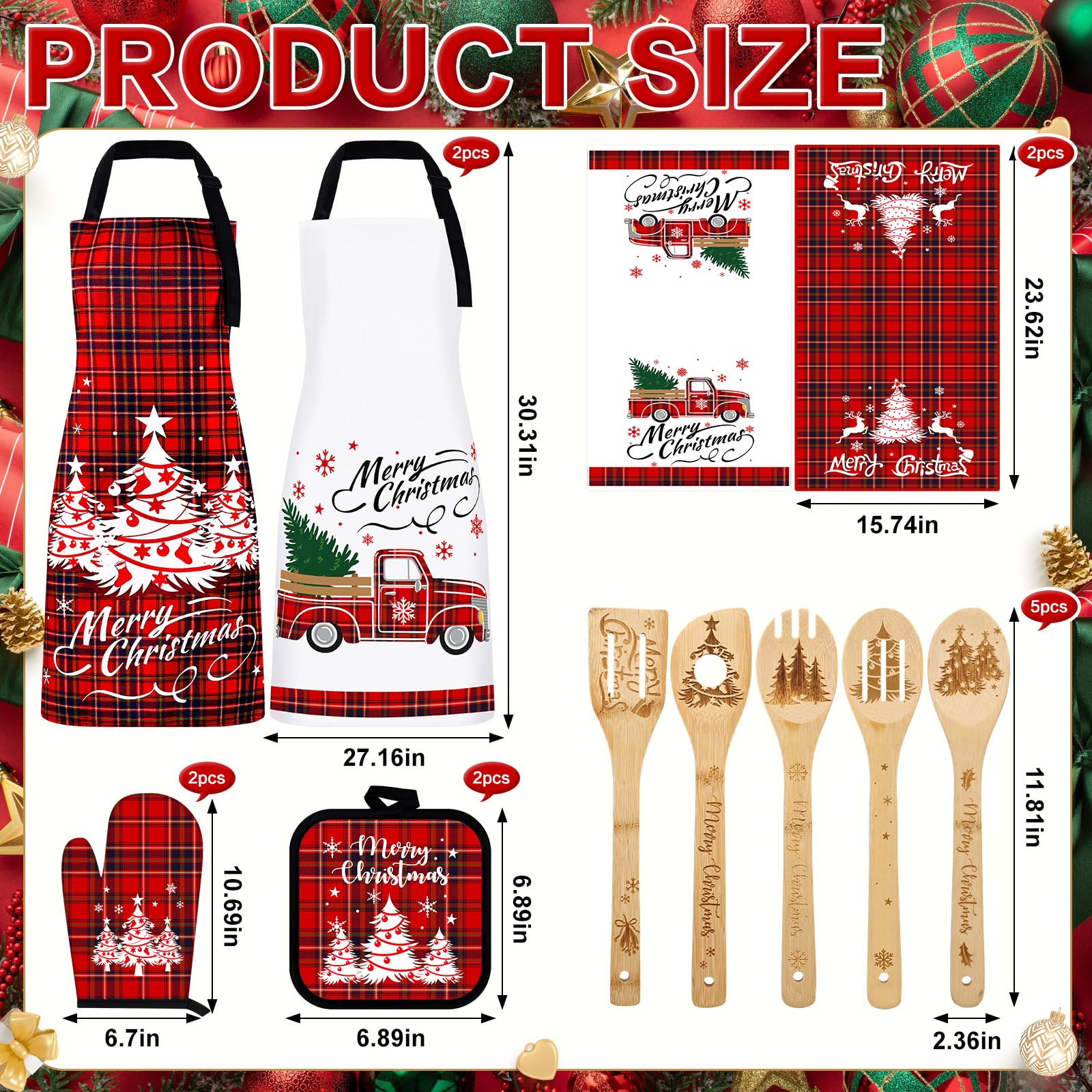 VAIPI Christmas oven mitts with thick insulation for safe handling.