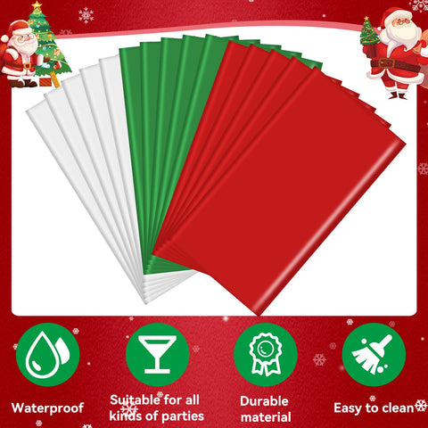 VAIPI green rectangle tablecloth brings seasonal cheer and simple disposal.