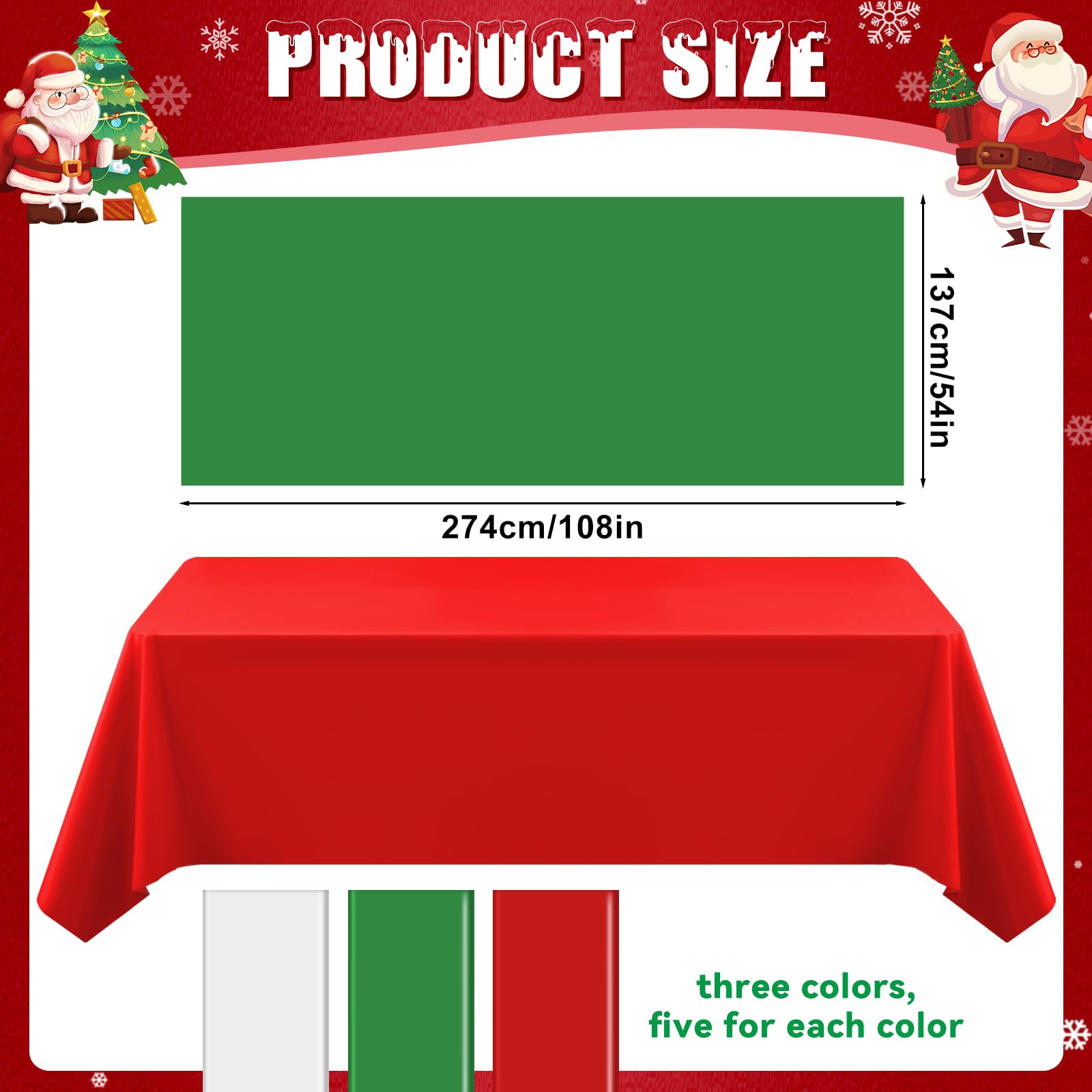 VAIPI red rectangle tablecloth adds bold color and easy cleanup.