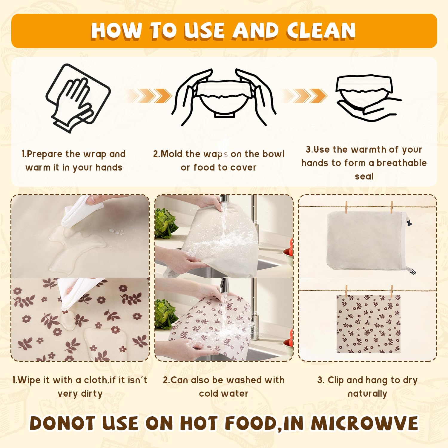 VAKEEN bread bag being wiped clean for easy maintenance