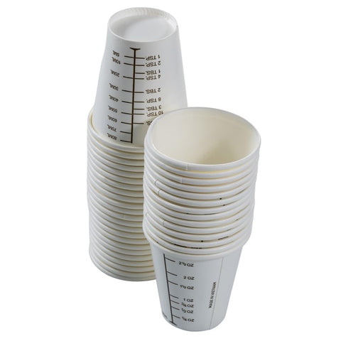 125-count Vakly pack of wax-coated graduated cups.