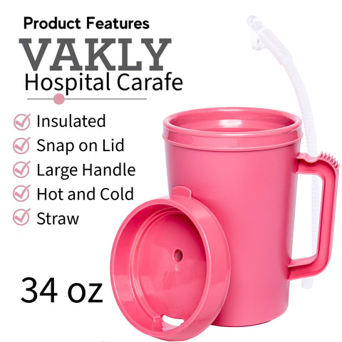 Vakly carafe handle provides secure grip for easy pouring.