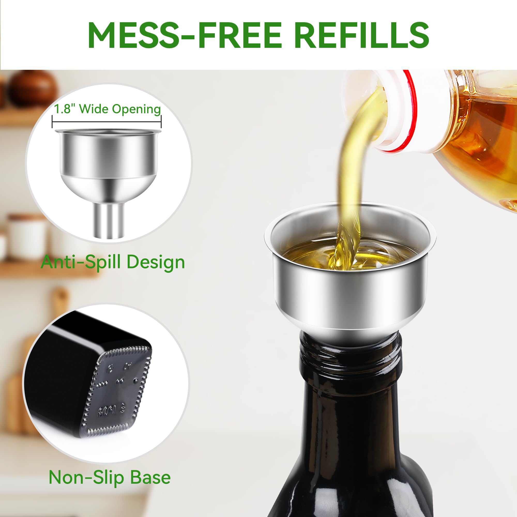 Vakoo rubber stoppers provide an airtight seal to maintain freshness.