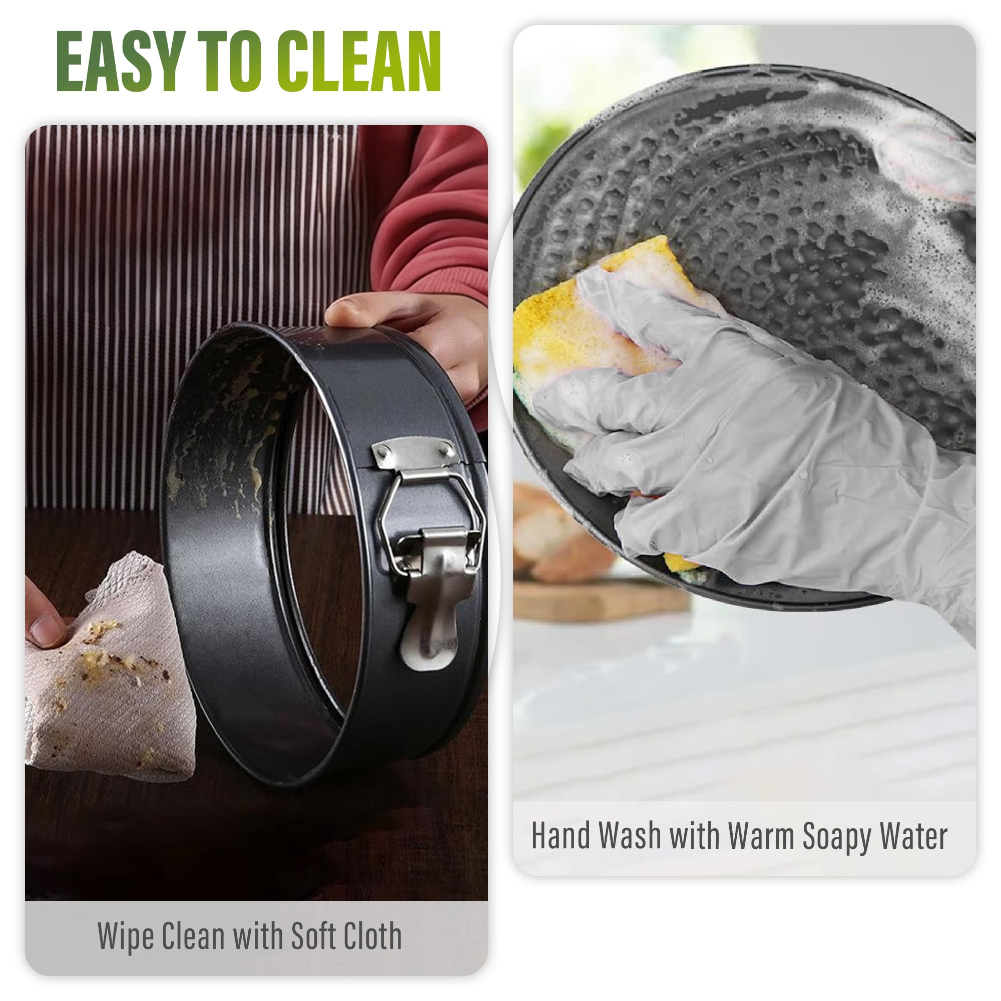Vakoo pan cleaning is quick thanks to easy release and dual coating.