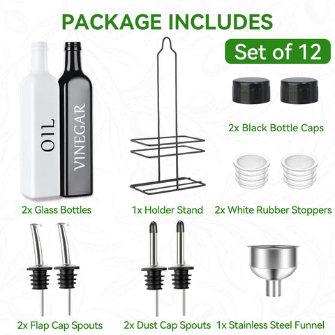 Vakoo vinegar dispenser bottle highlighting dark glass for flavor protection.