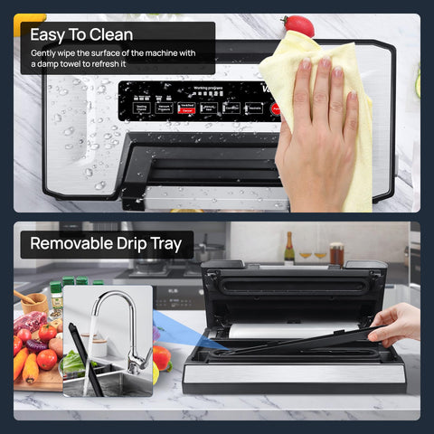 Vakumar stainless steel body provides durable, stylish performance in the kitchen.