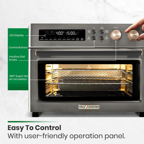 VAL CUCINA 12-inch pizza fits comfortably inside the oven