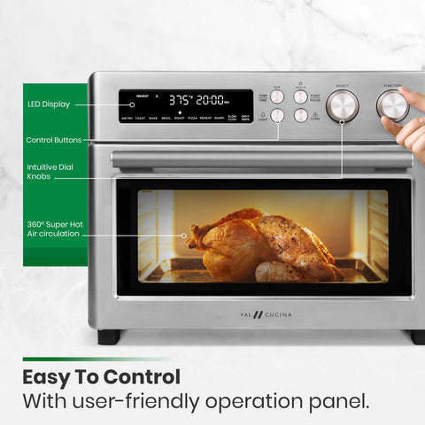 VAL CUCINA infrared air fryer toaster oven 6-slice toast ready in minutes.