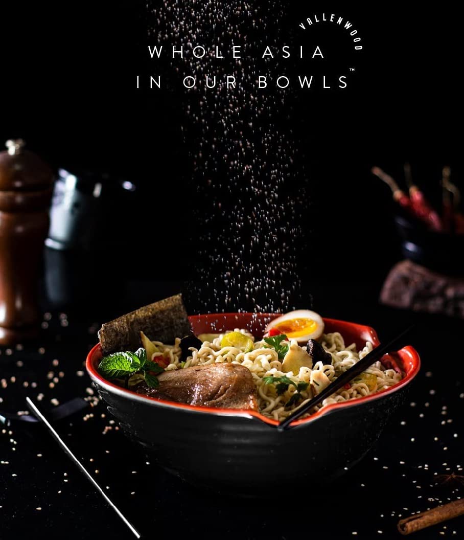 VALLENWOOD large-capacity bowls ideal for ramen, pho, udon, or miso