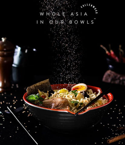 VALLENWOOD large-capacity bowls ideal for ramen, pho, udon, or miso