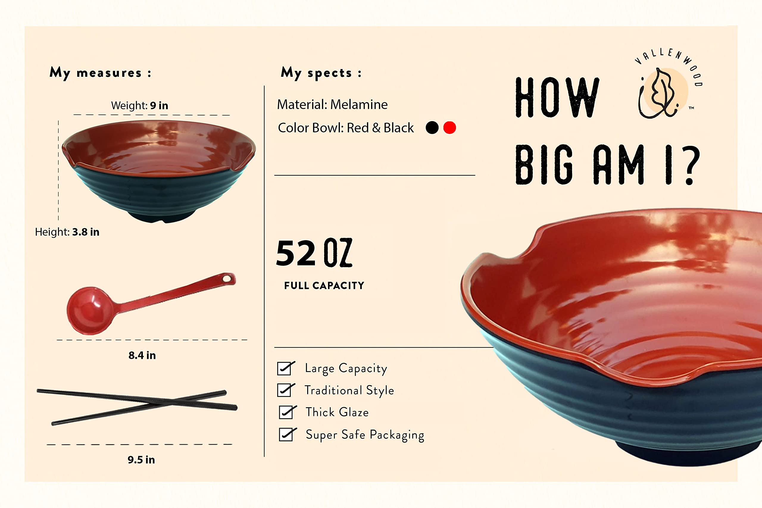 VALLENWOOD melamine finish close-up highlights durability for everyday meals