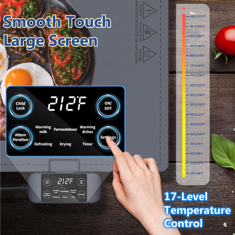 Valoidea 17-level temperature controls for precise warming options.