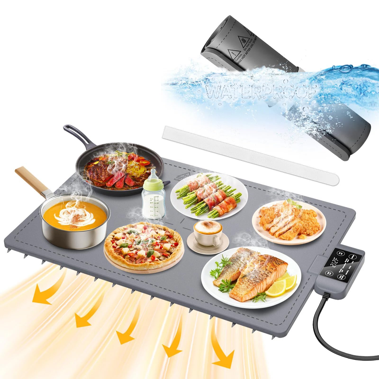 Valoidea waterproof electric food warming mat for easy kitchen use.