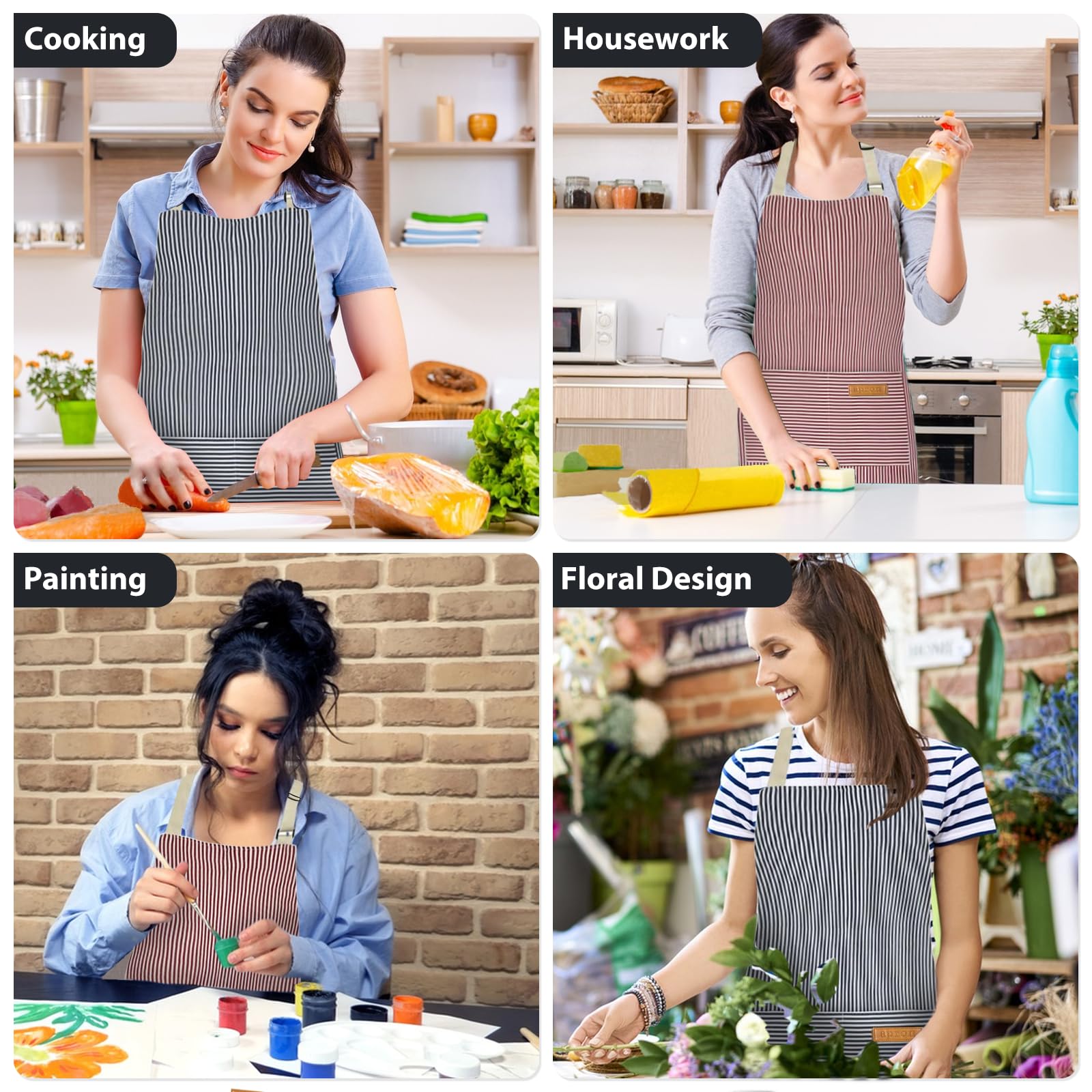 VALOME versatile apron suited for cooking, gardening, and painting tasks