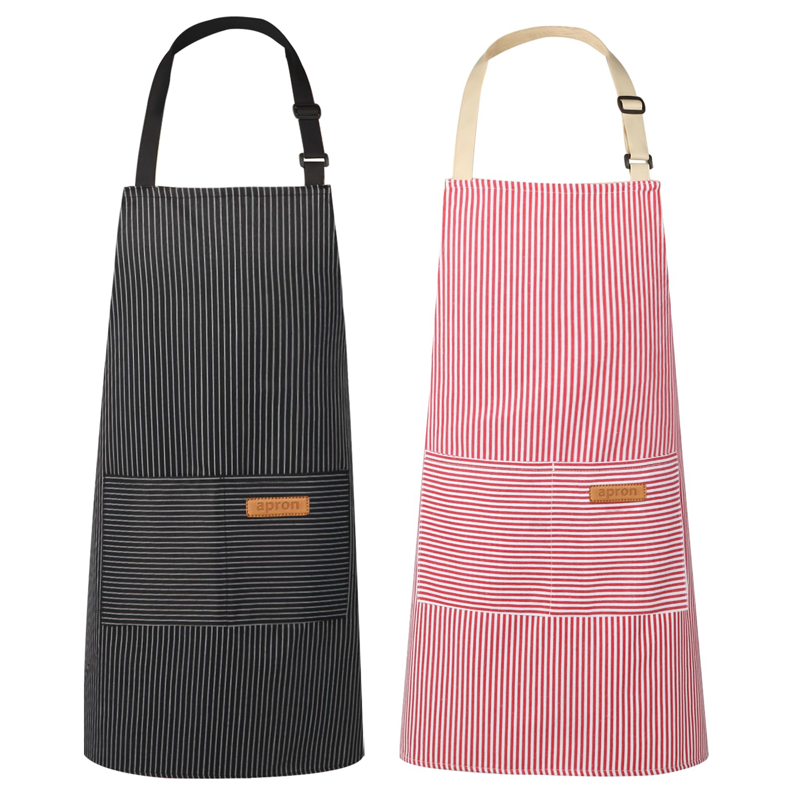 VALOME pink dual-pocket apron front view for easy tool access while cooking.