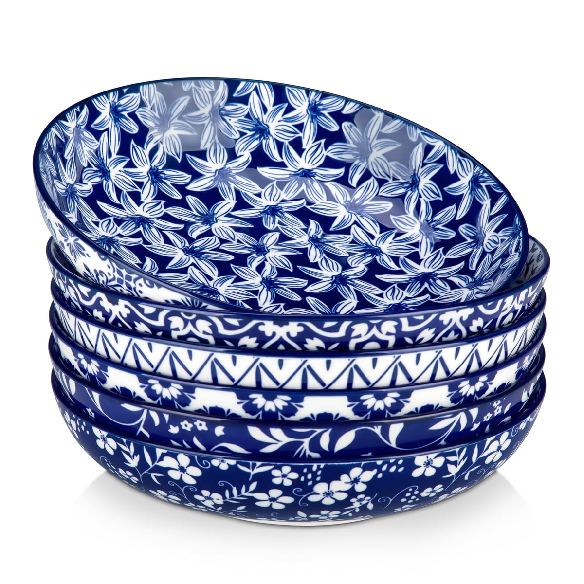 Vancasso 50oz wide bowl with generous capacity for pasta and salads.