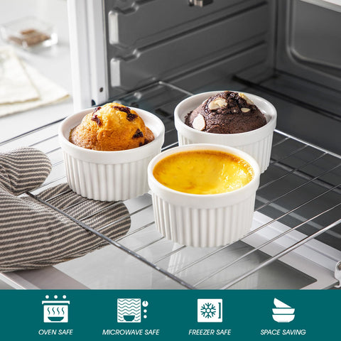 Vancasso 8 oz ramekins are perfect for baking desserts like crème brûlée.