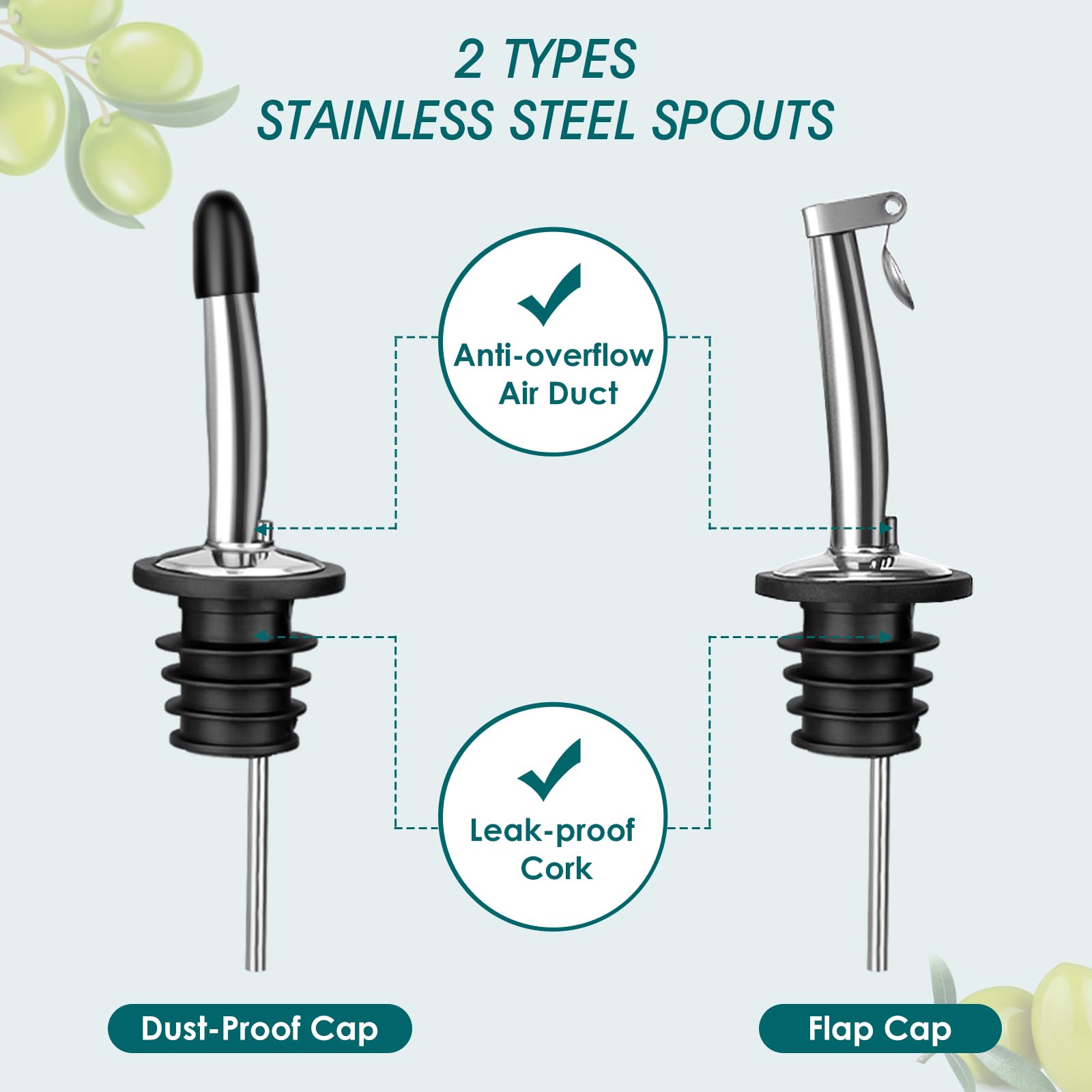 Vancasso oil dispenser with airtight seal preserves freshness