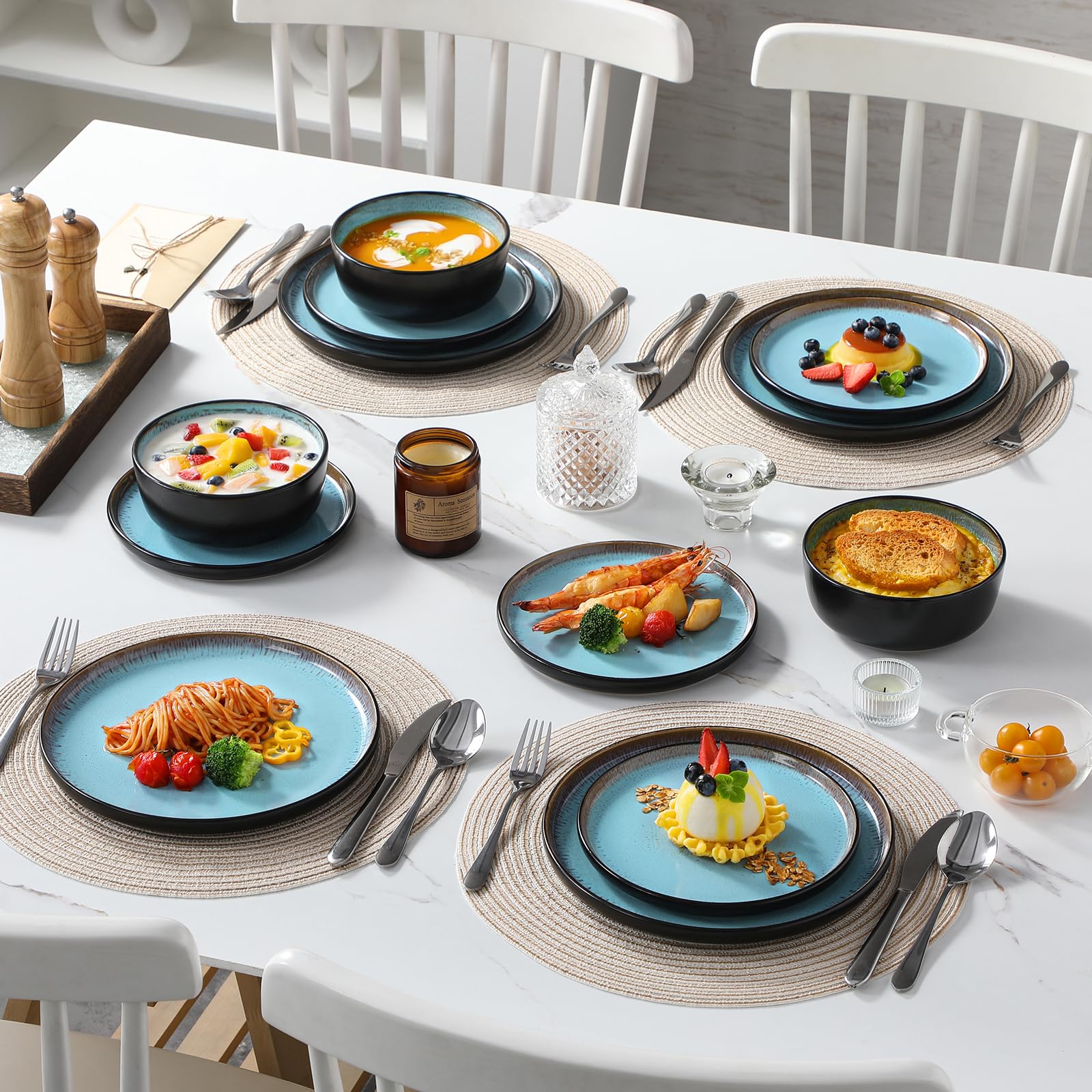 Vancasso AMBER serving set close-up reveals scratch-resistant design.